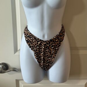 Brown and Black Leopard Print Bikini Bottoms